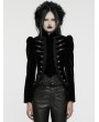 Punk Rave Black Retro Gothic Lace Appliqued Velvet Short Coat for Women