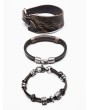 Punk Rave Black and Coffee Gothic Punk Vintage Bracelet Three-Piece Set