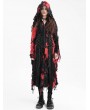 Devil Fashion Black and Red Gothic Distressed Irregular Ripped Jacket for Women