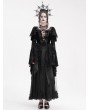 Eva Lady Black Gothic Retro Sexy Ruffled Lace Flared Sleeve Long Party Dress