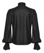 Punk Rave Black Gothic Palace Style Retro Ruffle Pleated Shirt for Men
