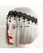 Black Pendant Chain Lace Gothic Headdress
