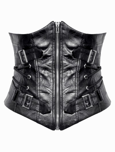 Dark in love Black Gothic Punk Metal Decor Waist Training Underbust Corset