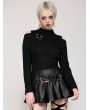 Dark in love Black Gothic Punk Back Cutout Pentagram Distressed Top for Women