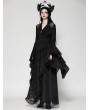 Dark in love Black Gothic Elegant Long Trumpet Sleeves Shirt for Women