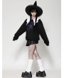 Dark in love Black and White Gothic Bat-Neck Printed Loose Sweatshirt for Women