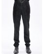 Devil Fashion Black Gothic Vintage Jacquard Zip Front Party Pants for Men
