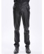 Devil Fashion Black Gothic High Waisted Faux Leather Pants for Men