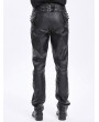 Devil Fashion Black Gothic High Waisted Faux Leather Pants for Men