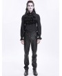 Devil Fashion Black Gothic High Waisted Faux Leather Pants for Men