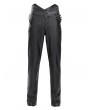 Devil Fashion Black Gothic High Waisted Faux Leather Pants for Men