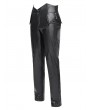 Devil Fashion Black Gothic High Waisted Faux Leather Pants for Men