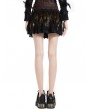 Pentagramme Brown Floral Print Steampunk Gothic Lace Feather Short Skirt