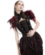 Pentagramme Red Gothic Feather High Collar Bolero Cape for Women