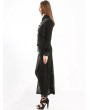 Pentagramme Black Gothic Floral Pattern Irregular Lace Long Jacket for Women