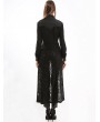 Pentagramme Black Gothic Floral Pattern Irregular Lace Long Jacket for Women