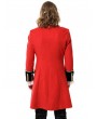 Pentagramme Red and Gold Vintage Mid-Length Double-Breasted Party Coat for Men