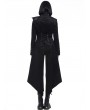 Pentagramme Black Gothic Asymmetric Long Velvet Swallowtail Coat for Women