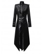 Pentagramme Black Gothic Asymmetric Long Velvet Swallowtail Coat for Women