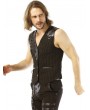 Pentagramme Coffee Gothic Steampunk Metal Striped Vest for Men