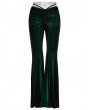 Punk Rave Punk Rave Green Gothic Gradient Sexy Flared Velvet Pants for Women