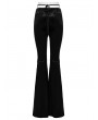 Punk Rave Black Gothic Skull Print Sexy Velvet Pants for Women