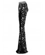 Punk Rave Black and White Gothic Skull Print Sexy Flared Velvet Pants for Women