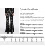 Punk Rave Black and White Gothic Skull Print Sexy Flared Velvet Pants for Women