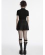 Punk Rave Black Gothic Punk Patterned Pleated Skirt with Detachable Chain