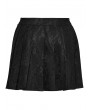 Punk Rave Black Gothic Punk Patterned Pleated Skirt with Detachable Chain
