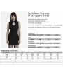 Punk Rave Black Gothic Chinese Rose Patterned Short Cheongsam Dress