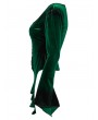 Punk Rave Green Gothic Gradient Velvet Long Sleeve Irregular Shirt for Women