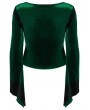 Punk Rave Green Gothic Gradient Velvet Long Sleeve Irregular Shirt for Women