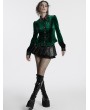 Punk Rave Green Gothic Gradient Velvet Bat Collar Long Sleeve Shirt for Women