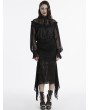 Punk Rave Black Gothic Pullover Long Sleeve Loose Shirt for Women