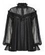 Punk Rave Black Gothic Pullover Long Sleeve Loose Shirt for Women