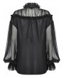 Punk Rave Black Gothic Pullover Long Sleeve Loose Shirt for Women