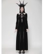 Dark in love Black Sexy Gothic Velvet Hollow High Slit Maxi Dress