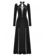 Dark in love Black Sexy Gothic Velvet Hollow High Slit Maxi Dress