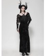 Dark in love Black Gothic Velvet Faux Two-Piece Mermaid Maxi Party Dress