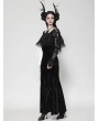 Dark in love Black Gothic Velvet Faux Two-Piece Mermaid Maxi Party Dress