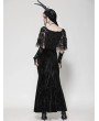 Dark in love Black Gothic Velvet Faux Two-Piece Mermaid Maxi Party Dress