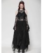 Dark in love Black Sexy Gothic Lace Cold Shoulder Asymmetrical Dress