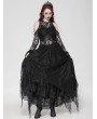 Dark in love Black Sexy Gothic Lace Cold Shoulder Asymmetrical Dress
