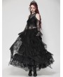 Dark in love Black Sexy Gothic Lace Cold Shoulder Asymmetrical Dress