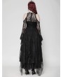 Dark in love Black Sexy Gothic Lace Cold Shoulder Asymmetrical Dress