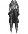 Dark in love Black Sexy Gothic Lace Cold Shoulder Asymmetrical Dress