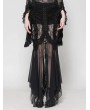Dark in love Black Gothic Lace Mesh Splicing Irregular Mermaid Skirt