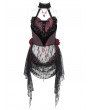 Eva Lady Red Women's Gothic Flower Decor Halter Sweetheart Top with Tulle Skirt