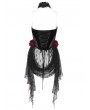 Eva Lady Red Women's Gothic Flower Decor Halter Sweetheart Top with Tulle Skirt